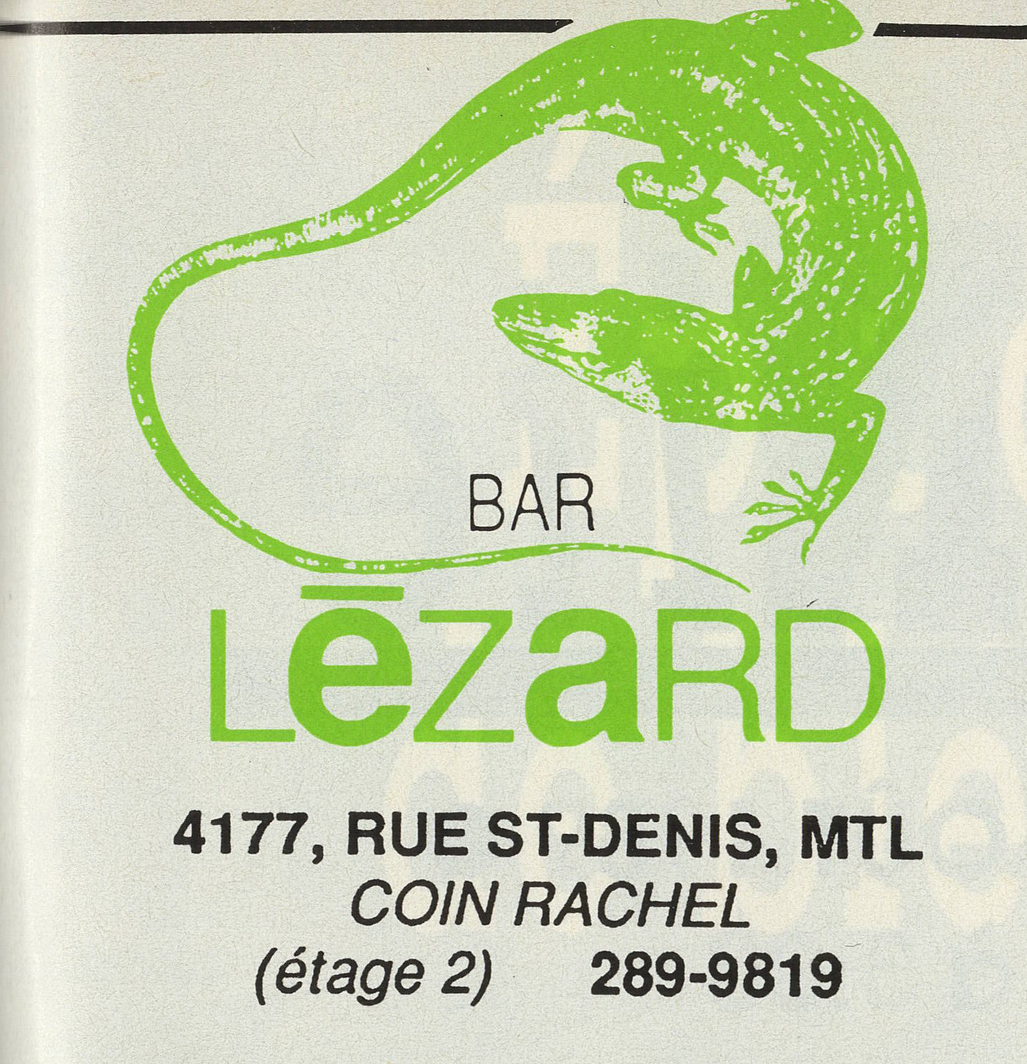 Advertisement fot the Lézard's Woodstock Festival. August 1989. Source : Fugues. Collection of the Archives gaies du Québec.