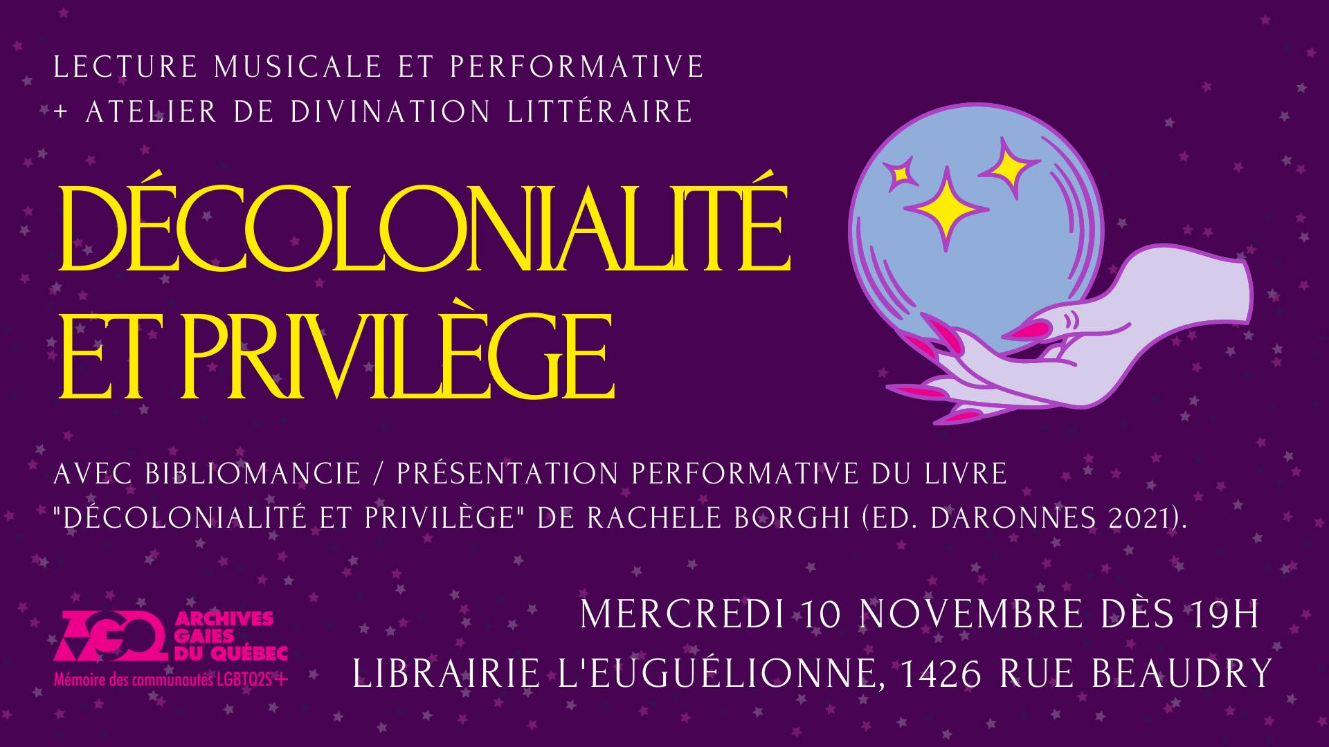 Décolonialité et privilege